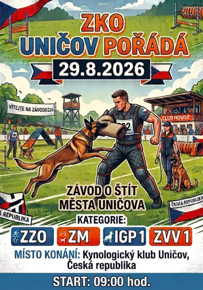 Plakát – Kynologický závod O štít města Uničova